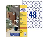 Etikett AVERY avtagb rund 30mm 440/fp