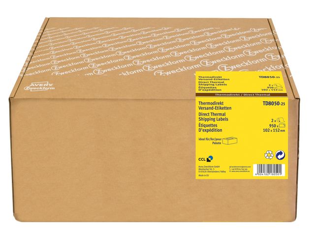 Termoetikett AVERY 102x152mm 950/rl
