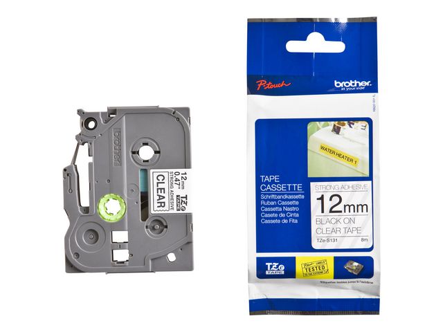 Tape BROTHER TZES131 12mm svart på klar