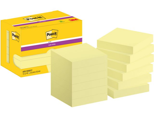 Notes POST-IT SS 47x47mm gul 12/fp