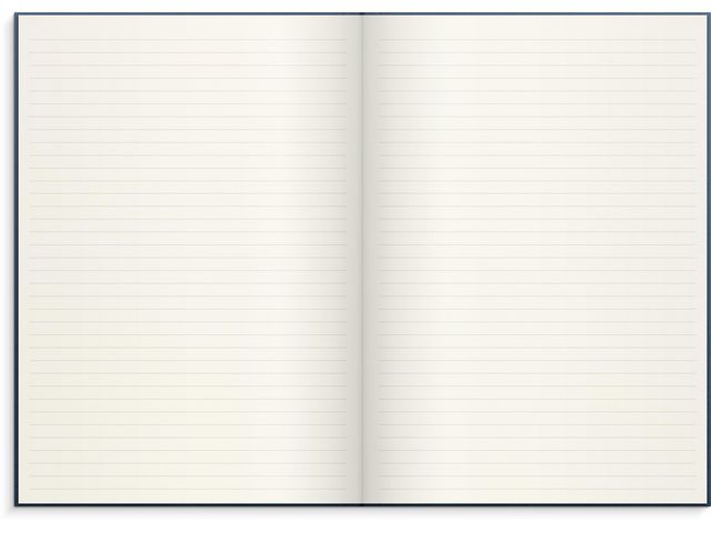 Ant.bok BURDE A4 textil linj mörkblå