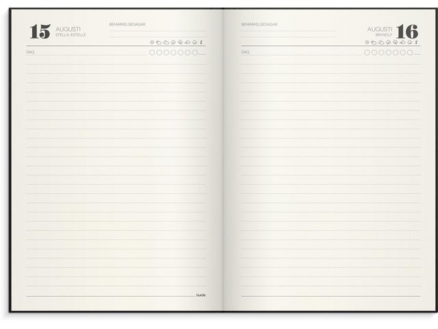 3-årsdagbok mörkblå linnetextil