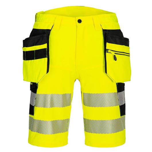 Hantverksshorts DX446 gul varsel kl2 c46