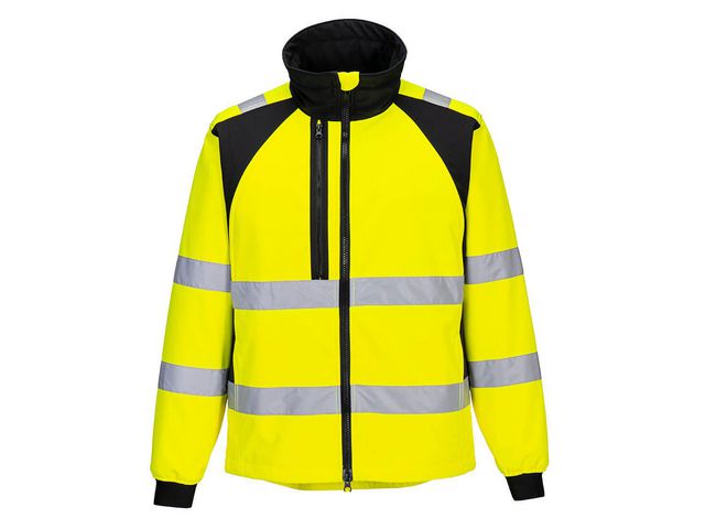 Varselsoftshell PW CD875 Kl 2/3 gul XL
