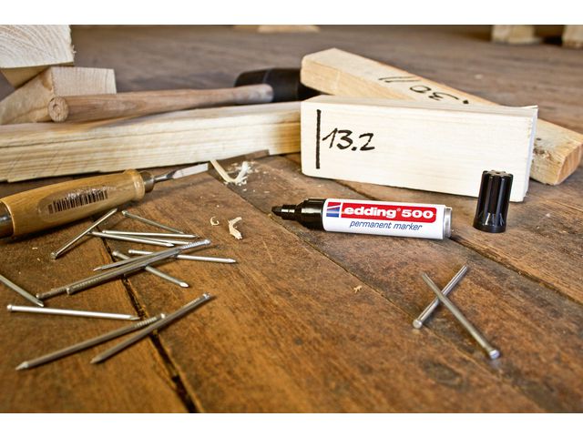 Märkpenna EDDING permanent 500 röd