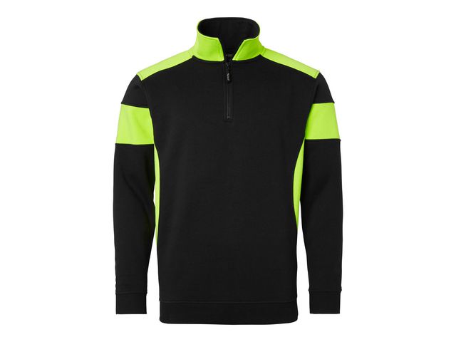 Sweatshirt halfzip 222 sv/fluor. gul S