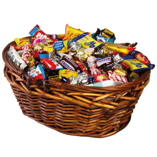 Godis Presentkorg brun inslaget 3,5kg
