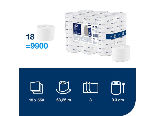 Toalettpapper TORK Pre T7 3-lag 18/krt