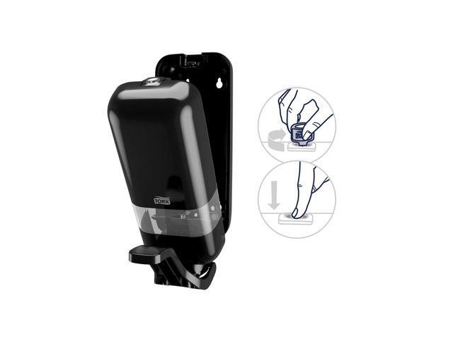Dispenser TORK S4 tvål/handspr arm svart