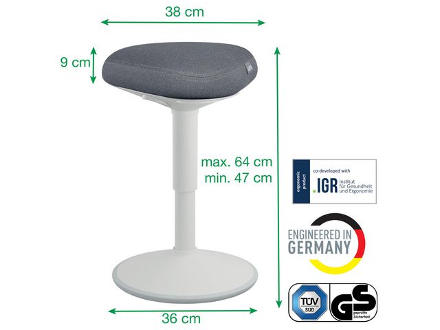 Sittpall LEITZ Ergo ljusgrå