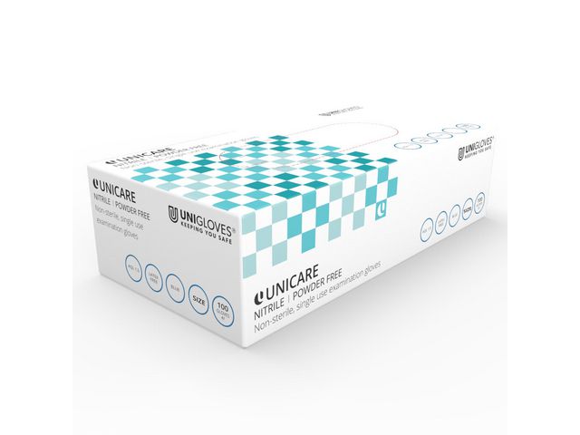 Nitrilhandske UNICARE blå XS 100/fp
