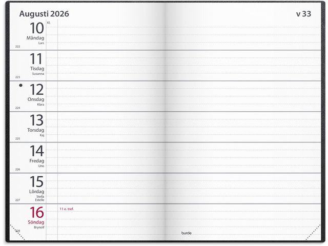 Fickagenda 2026 svart