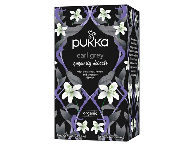 Te PUKKA Svart Gorgeous Earl Grey 20/fp