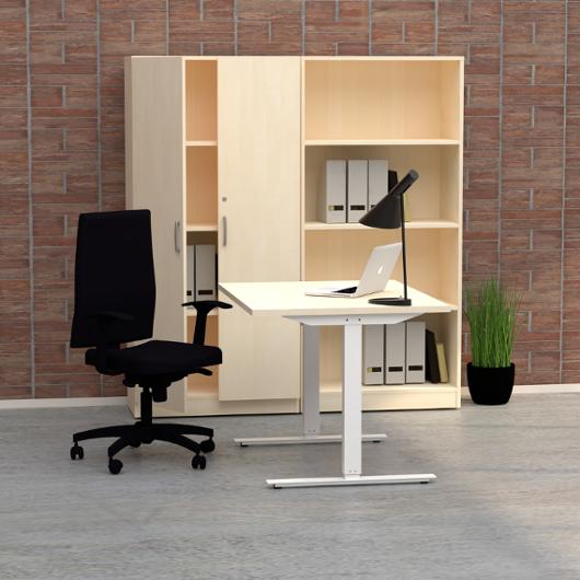 Bord höj/sänk Basic 1000x800 björk/vit