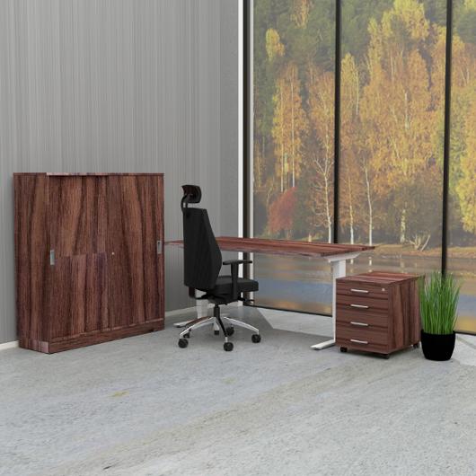 Bord höj/sänk Basic 1400x800 valnöt/vit