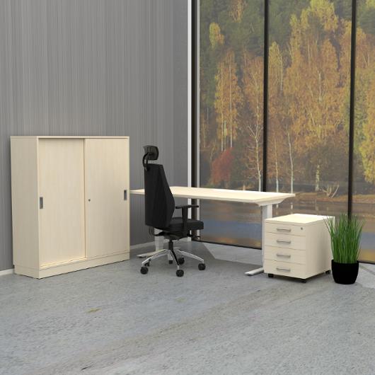 Bord höj/sänk Basic 1600x800 björk/vit