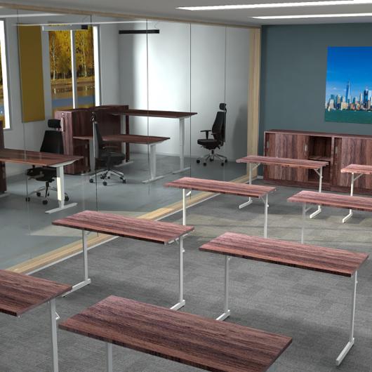 Bord höj/sänk Pro 1200x800 valnöt/vit