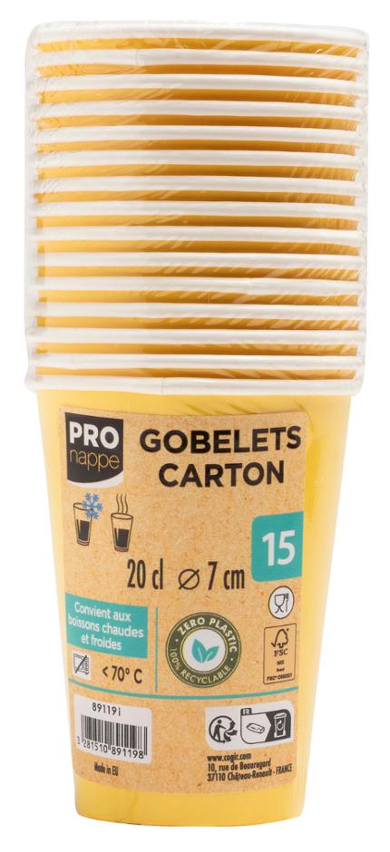 Pappersbägare PRONAPPE 20cl gul 15/fp