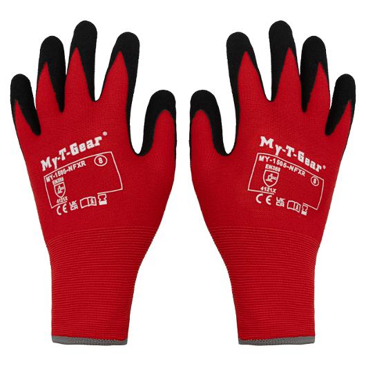 Montagehandske MY-T-GEAR nitril röd 10