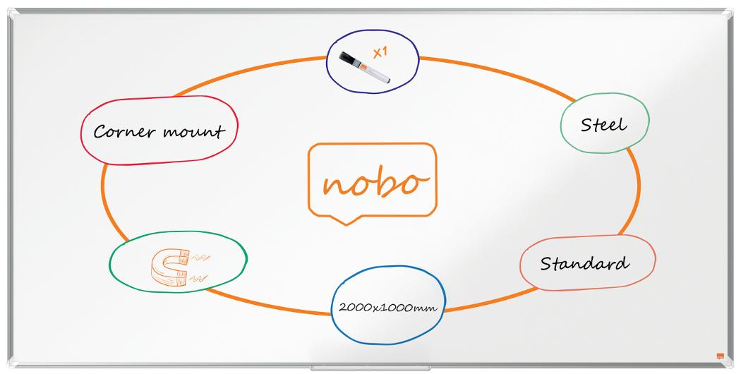 Whiteboard Premium Plus Stål 200x100cm