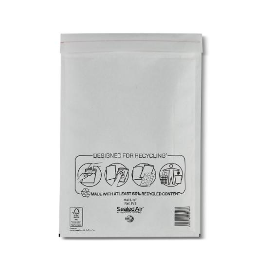 Bubbelpåse F/3 220x330mm vit 100/fp