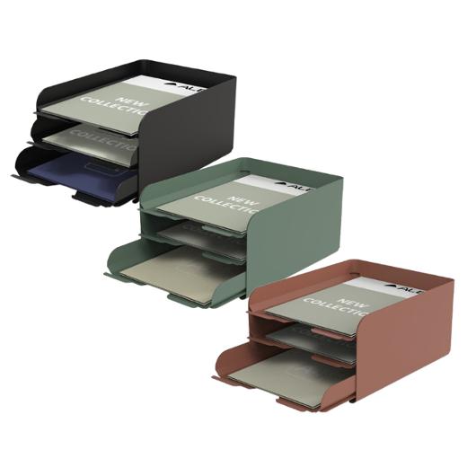 Brevkorg ALBA metall 3-facks A4 svart