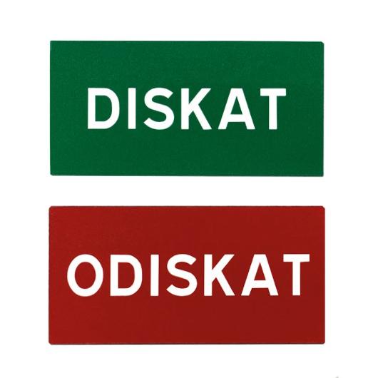 Magnetskylt Diskat/Odiskat 10x5cm