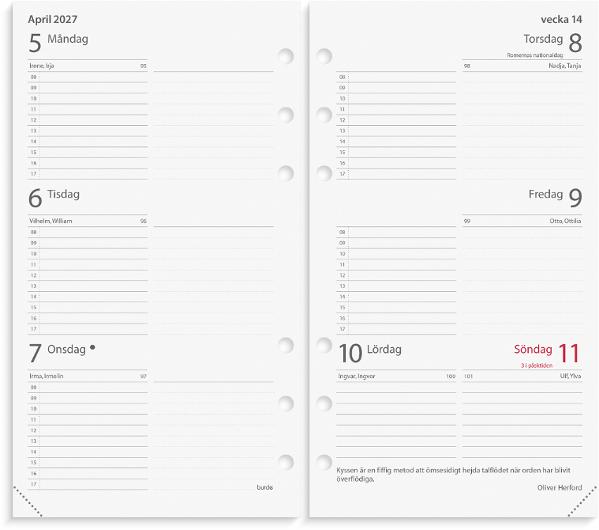Regent Systemkalender 2027 skinn svart