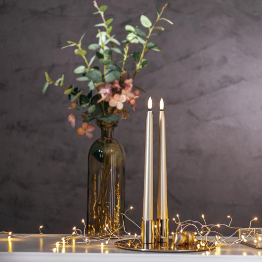 Antikljus STAR T LED 28cm guld 2/fp