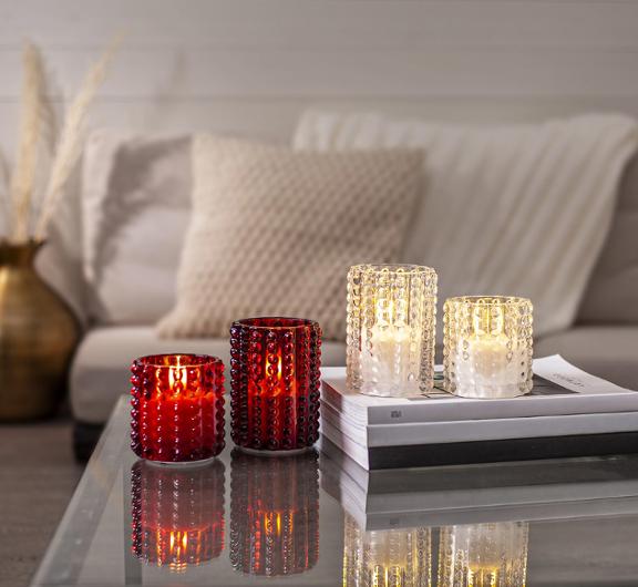 Ledljus STAR TRADING Dotty röd 9,5cm