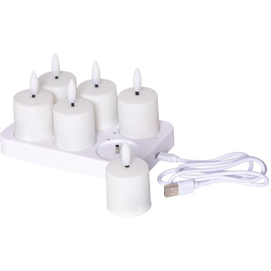 Värmeljus STAR T LED laddstation 6 ljus
