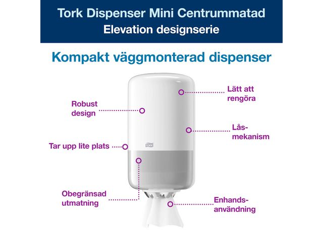Dispenser TORK M1 Torkrulle Mini vit