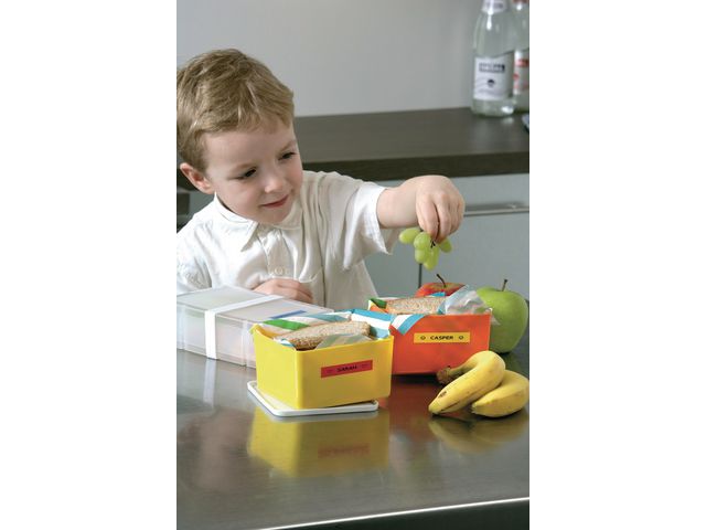 Tape LetraTag plast 12mm svart på gul