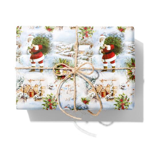 Julpapper White Christmas 57cmx154m