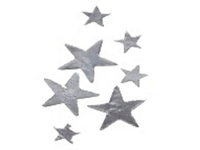 Stickers stjärnor silver 13mm 288/fp