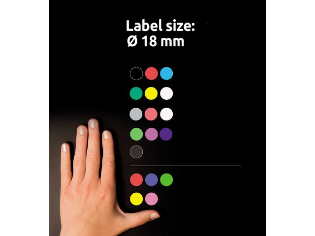Färgkodningsprick AVERY Ø18mm blå 96/fp